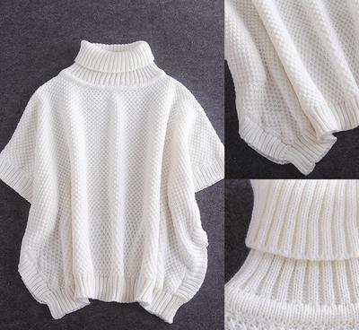 2014早秋新款 杉杉來了 白色斗篷針織衫1084