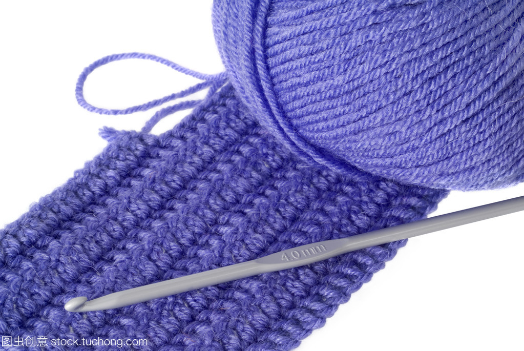 鉤針編織、 針織上衣和藍(lán)色紗